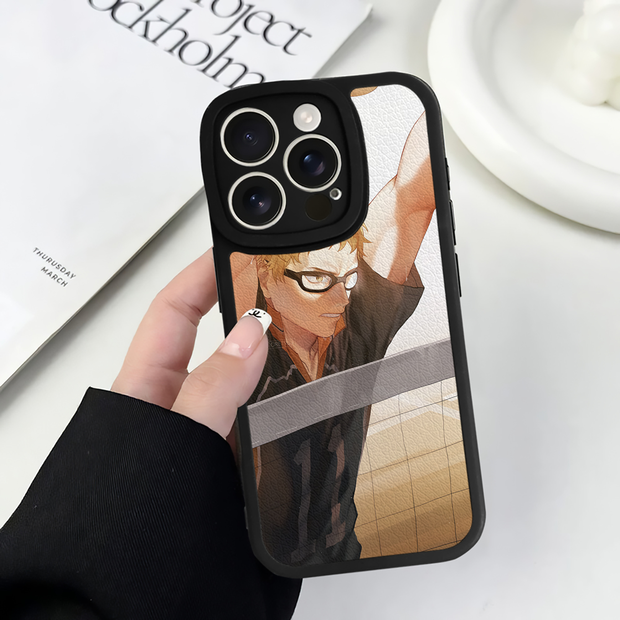 （画像用） ハイキュー!! Haikyu!! 【iPhone 16シリーズ対応】シリコンスマホケース（レザー調） 材質：シリコン